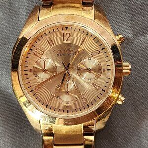 Caravelle New York Bulova Copper Tone Chronograph Water Resistant Melissa Watch